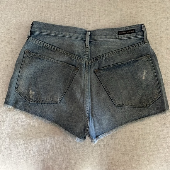 Citizens of Huamnity Distressed Denim Shorts - Picture 2 of 5